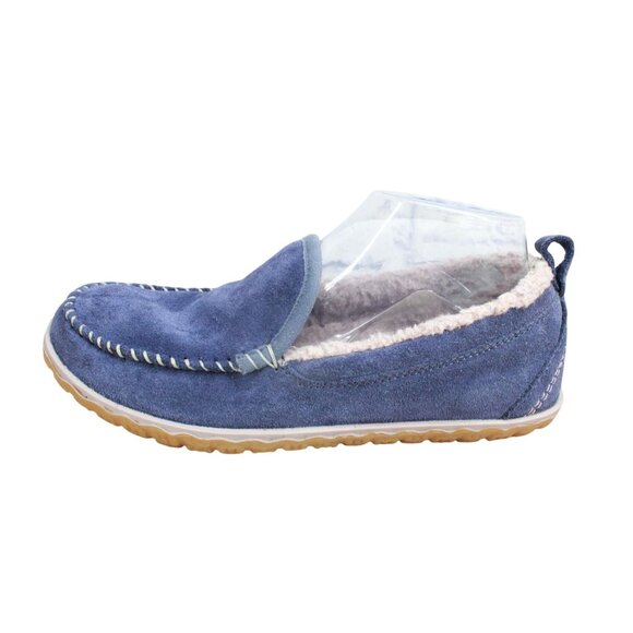 LL Bean Mountain Slippers Moccasin Suede Raw Indigo Size 8 M - Picture 1 of 9